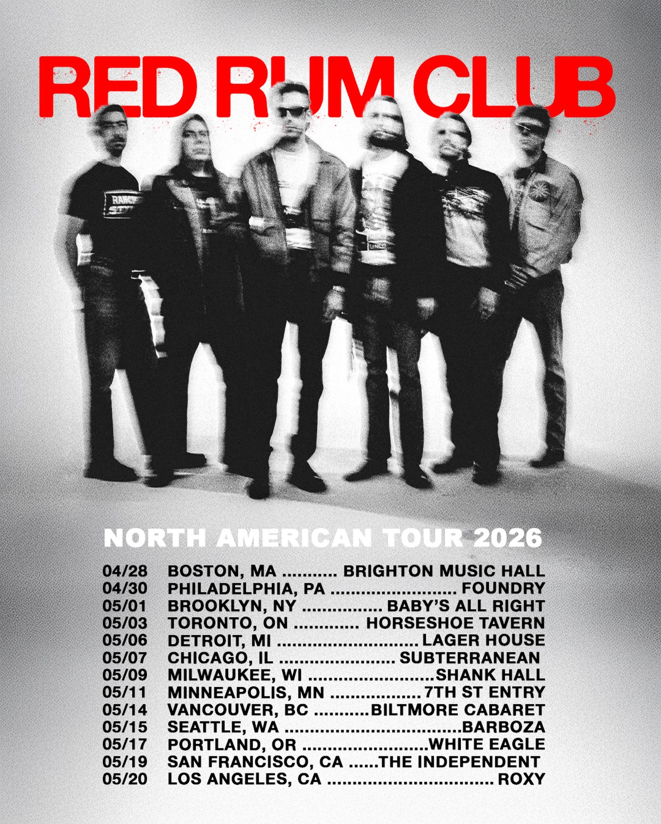 Red Rum Club Tour Poster 2026